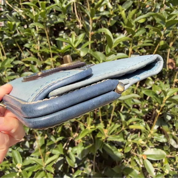 Coach Vintage Blue Leather Turnlock Long Wallet with Kisslock Coin Pouch - Picture 5 of 13